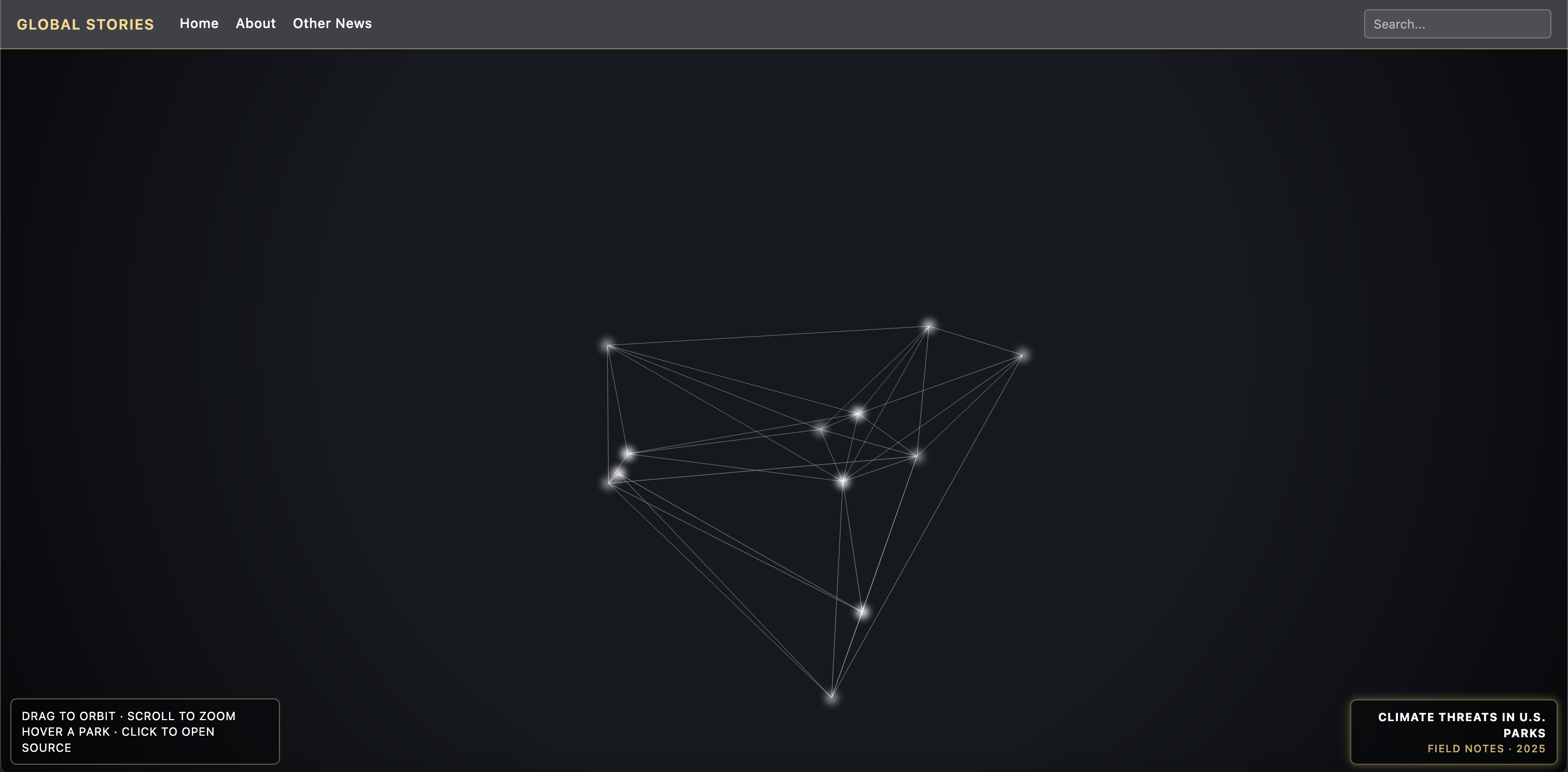Initial triangle node concept for Hear Our Stories